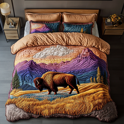 Bison Ridge 3-Piece Quilted Bedding Set NCU0DK8813