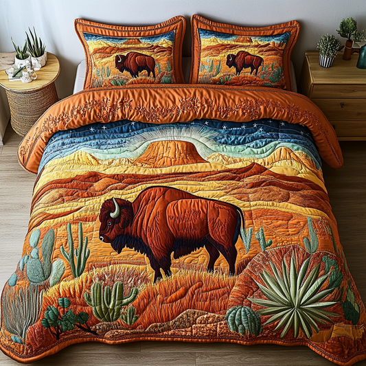 Bison Sky 3-Piece Quilted Bedding Set NCU0DK8810
