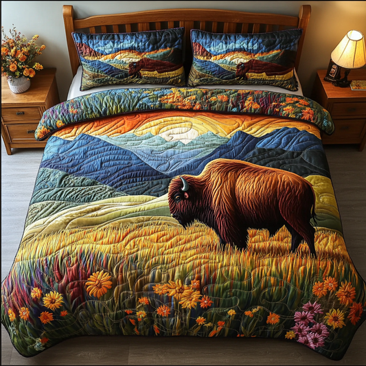 Bison Spirit 3-Piece Quilted Bedding Set NCU0DK6928