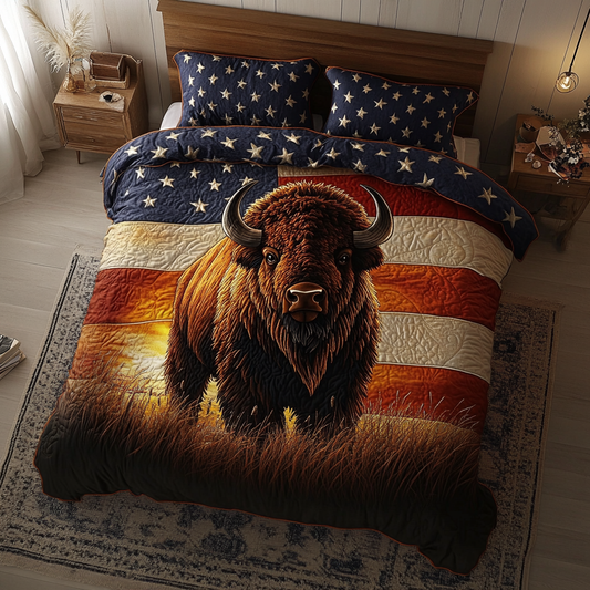Bison Spirit 3-Piece Quilted Bedding Set NCU0DK8817