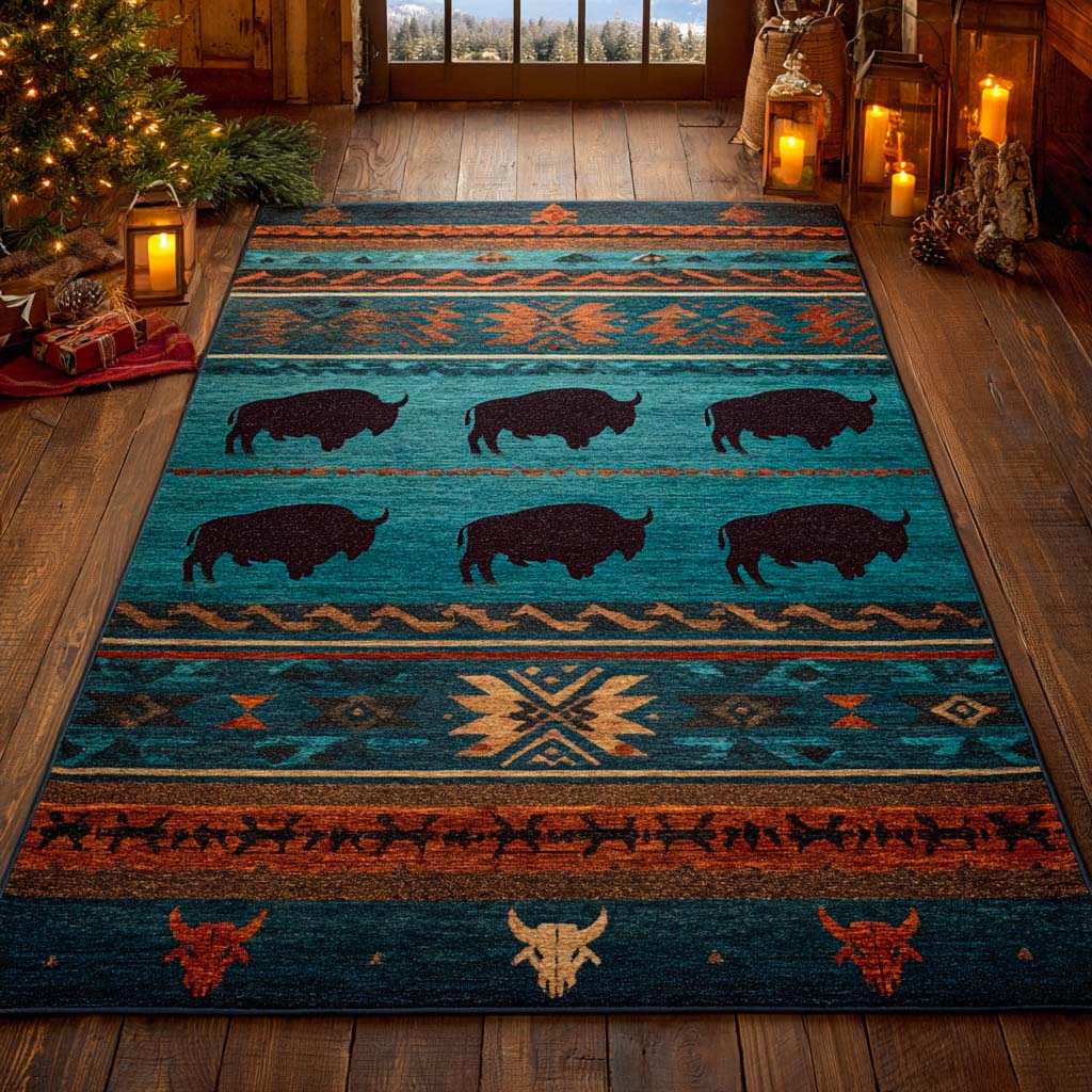 Bison Spirit Dawn Area Rug NCU0XD1859