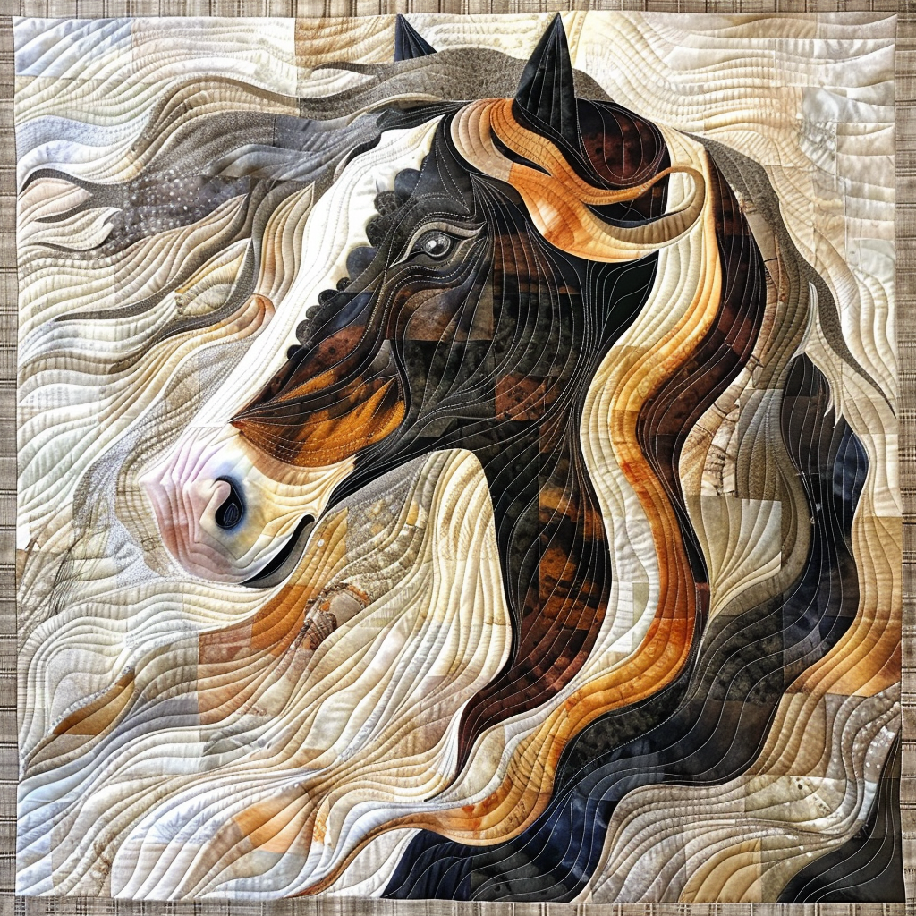 Black Beauty Horse Quilted Blanket NCU0TH771