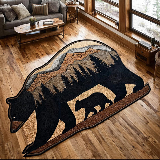 Black Bear Custom Shape Area Rug NCU0DV9580