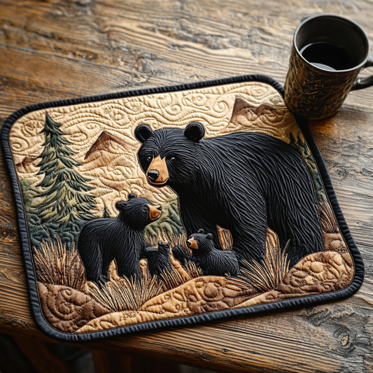 Black Bear Family Quilted Place Mat NCU0DV2897