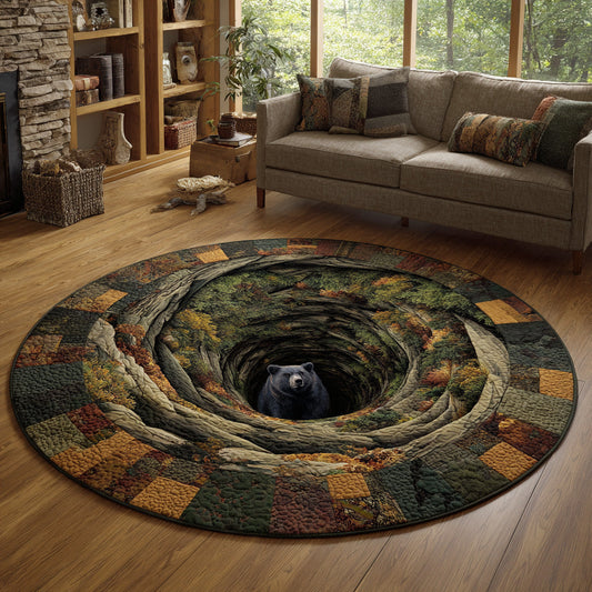Black Bear Hidden Path Quilted Round Mat NCU0DV7877
