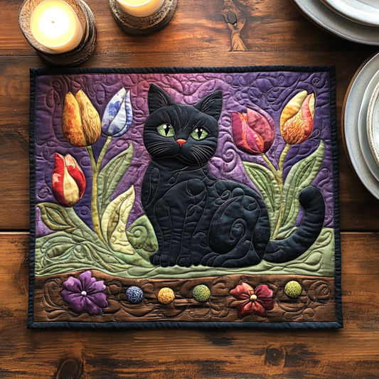 Black Cat Aura Quilted Placemat NCU0DV5758