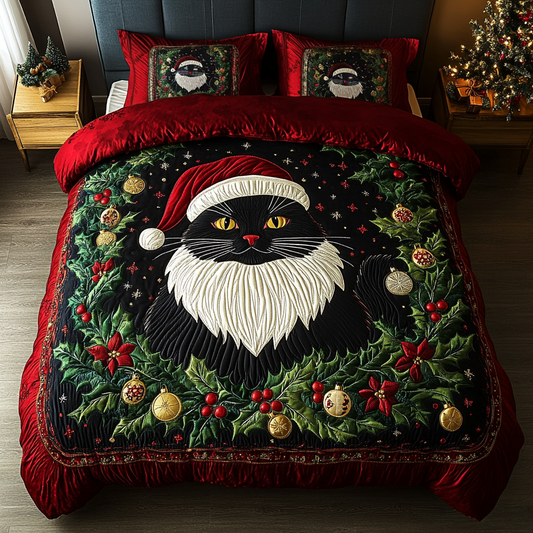 Black Cat Charm 3-Piece Quilted Bedding Set NCU0DK10060