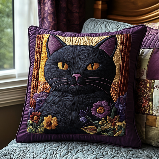 Black Cat Charm Quilted Pillow Case NCU0DV5858