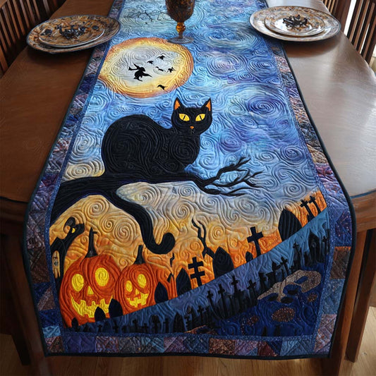 Black Cat Charm Quilted Table Runner NCU0NT9478