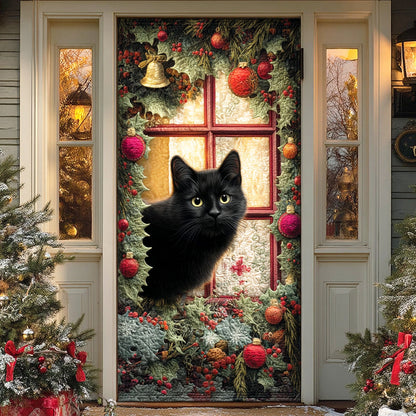 Black Cat Cozy Midnight Quilted Door Cover NCU0TD1517