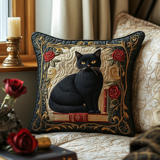 Black Cat Glow Quilted Pillow Case NCU0DV5863