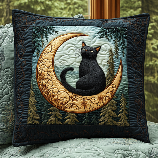 Black Cat Magic Quilted Pillow Case NCU0DV5855