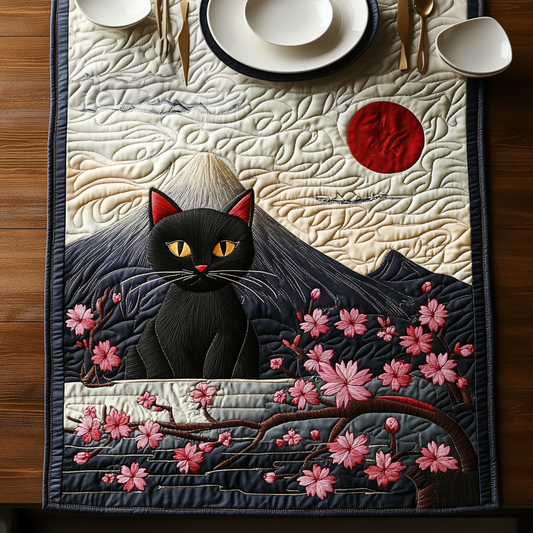 Black Cat Peaks Quilted Table Runner NCU0DV5939