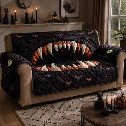 Black Cat Shadow Monster Quilted Sofa Cover NCU0DV10001