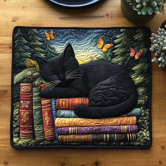 Black Cat Spell Quilted Placemat NCU0DV5760