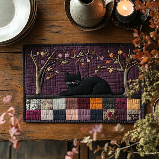 Black Cat Whisper Quilted Placemat NCU0DV5750