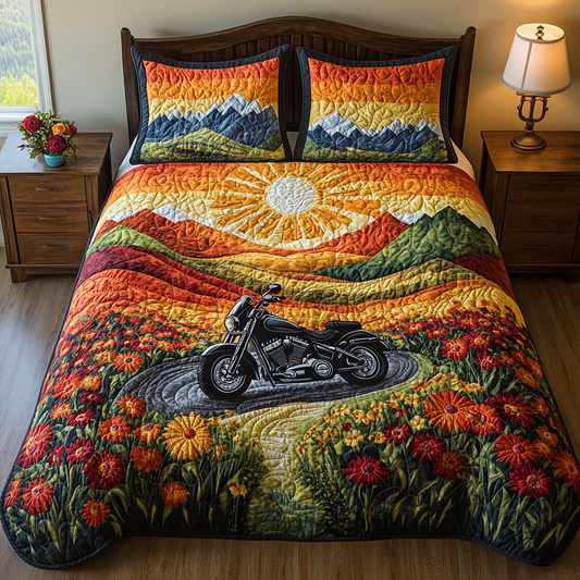 Black Cruiser 3-Piece Quilted Bedding Set NCU0DV4353