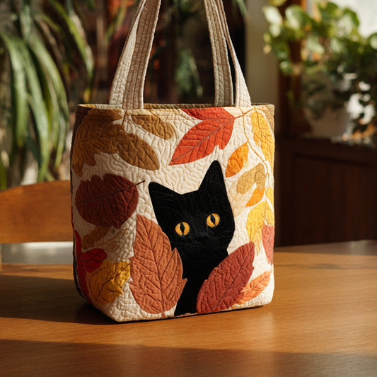 Black Purrfection Quilted Tote Bag NCU0DV7044