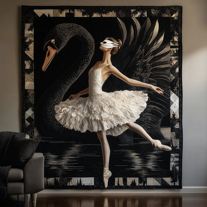 Black Swan Night Quilted Blanket NCU0TH3568