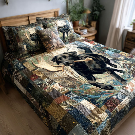 Black Thunder 3-Piece Quilted Bedding Set NCU0PT7467
