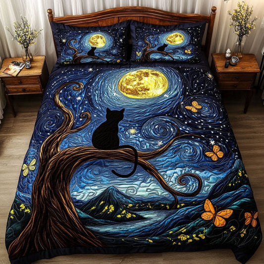 Black Velvet Moon 3-Piece Quilted Bedding Set NCU0PT7099