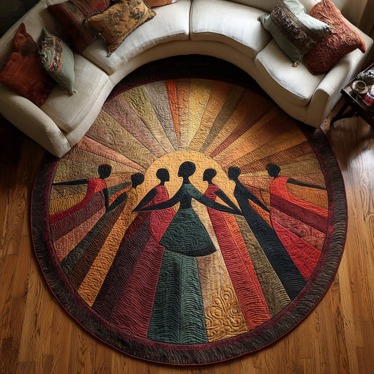 Black Woman Horizon Dance Quilted Round Mat NCU0HH804