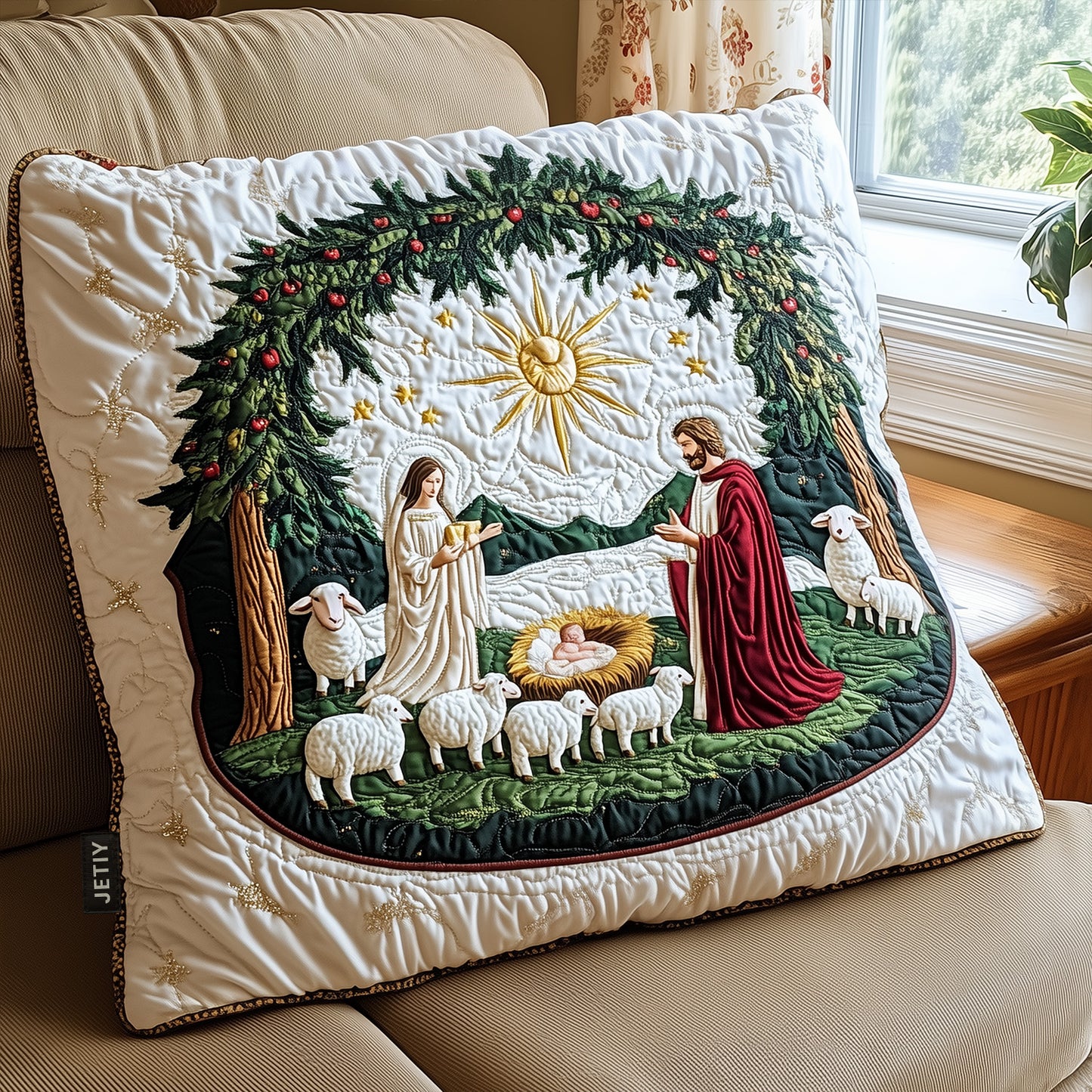 Blessed Manger Quilted Bedding Pillow Case NCU0PT1511