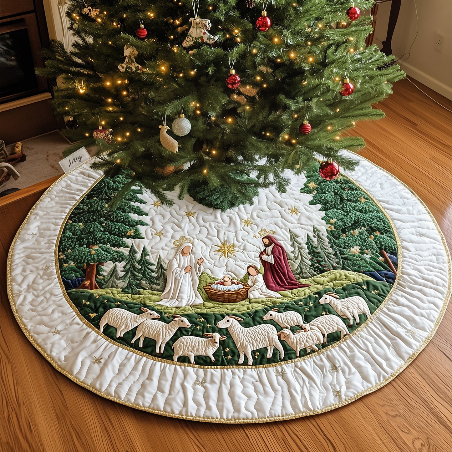 Christmas Quilted Tree Skirt NCU0VT45