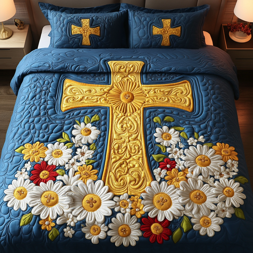 Blessed Bloom 3-Piece Quilted Bedding Set NCU0VH2382