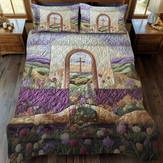 Blessed Cross 3-Piece Quilted Bedding Set NCU0PT7488