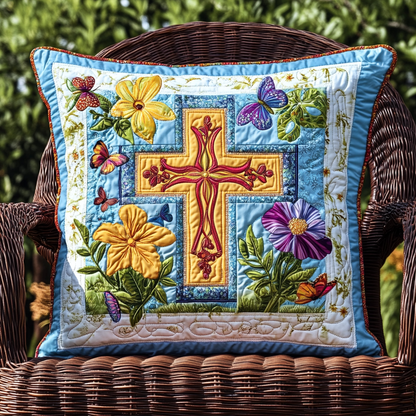 Blessed Cross Quilted Pillow Case NCU0VL550