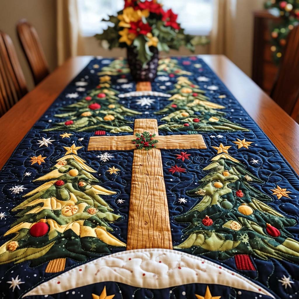 Blessed Cross Quilted Table Runner NCU0NT11451