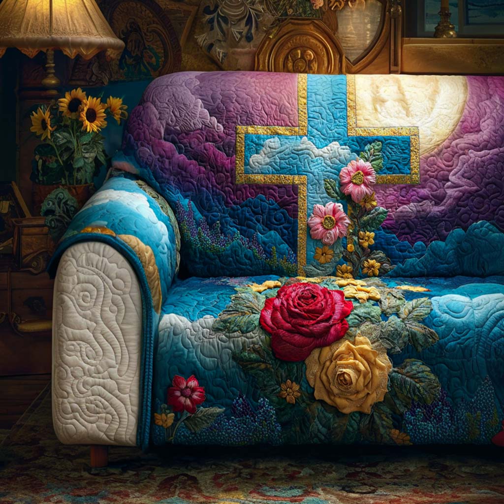 Blessed Crossmark Quilted Sofa Cover NCU0NT11338