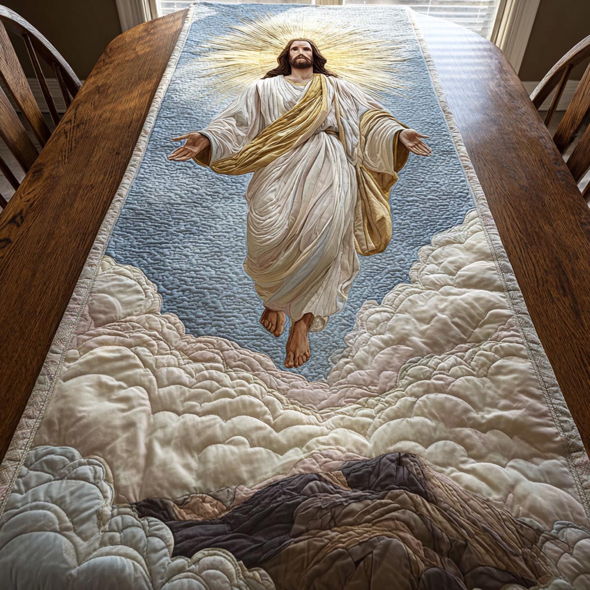 Blessed Hope Quilted Table Runner NCU0DV9147