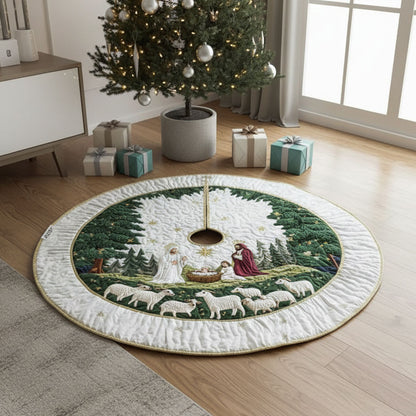 Blessed Manger Christmas Quilted Tree Skirt NCU0PT1220