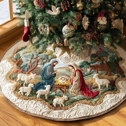 Blessed Miracle Christmas Quilted Tree Skirt NCU0PT10605