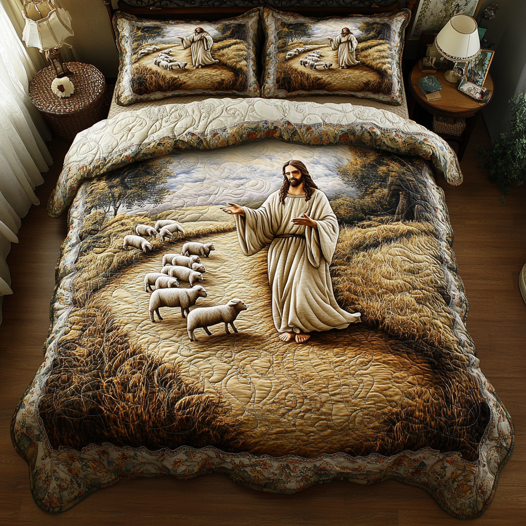 Blessed Path 3-Piece Quilted Bedding Set NCU0DK8124