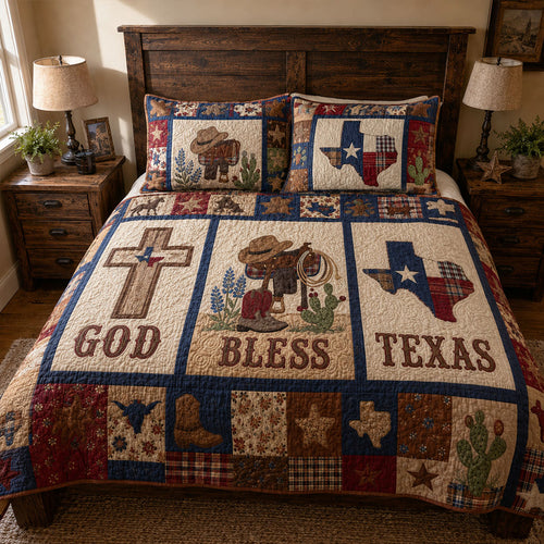 Blessed Southern Soil 3-Piece Quilted Bedding Set NCU0PT11719