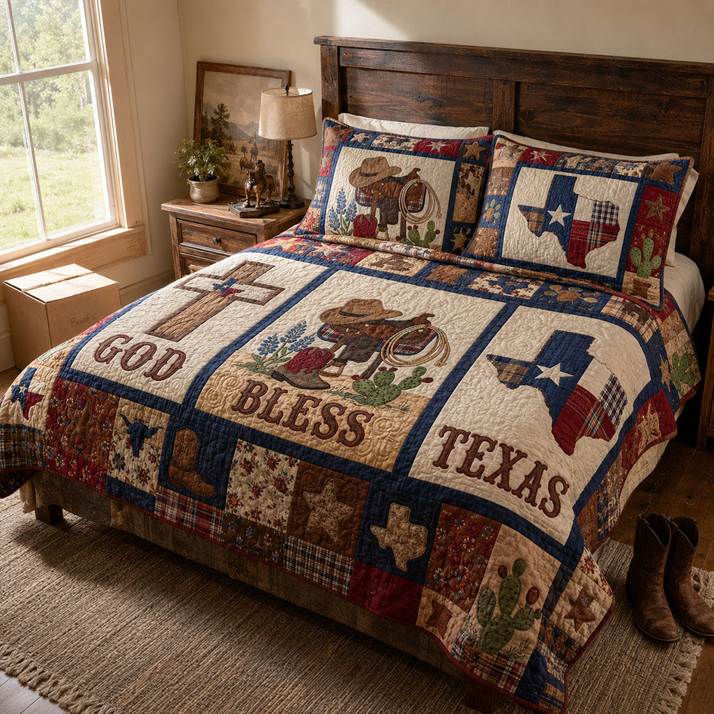 Blessed Southern Soil 3-Piece Quilted Bedding Set NCU0PT11719