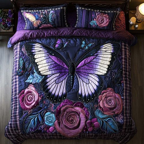 Blissful Butterfly Dance 3-Piece Quilted Bedding Set NCU0NT8317