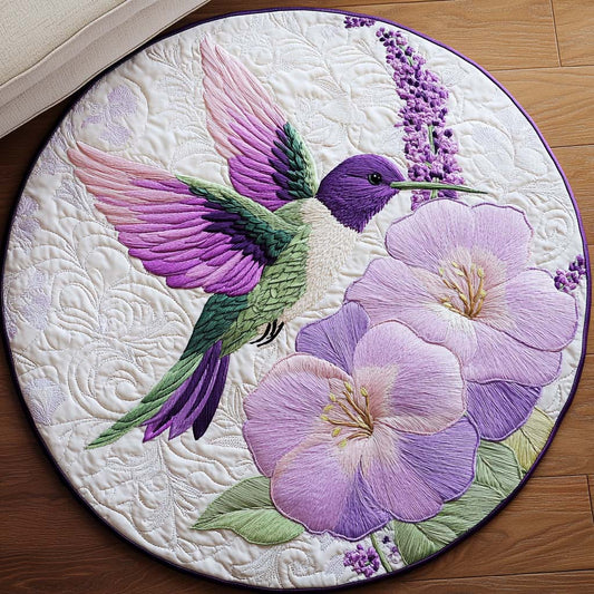 Blissful Hummingbird Dance Quilted Round Mat NCU0NT8259