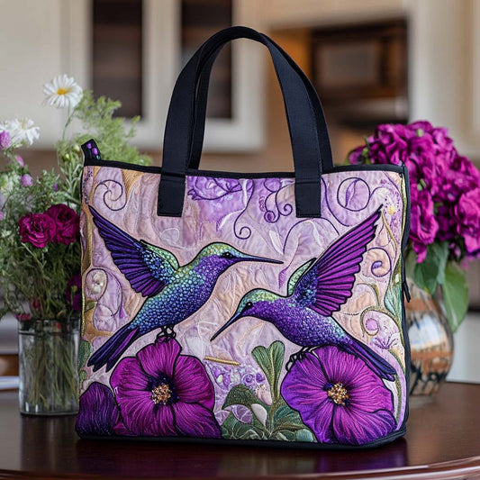 Blissful Hummingbird Dance Quilted Tote Bag NCU0NT8476