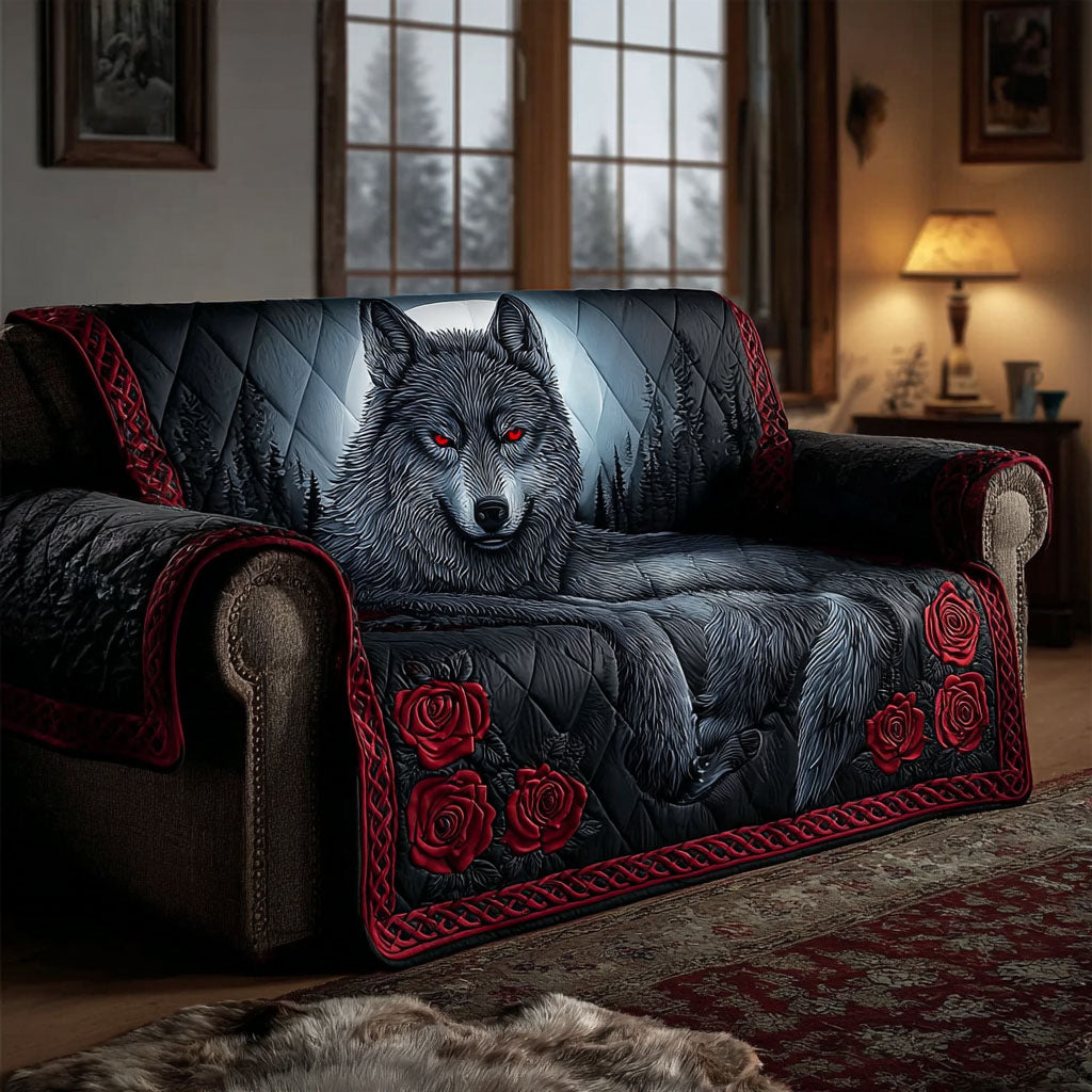 Blood Rose Quilted Sofa Cover NCU0PT10293