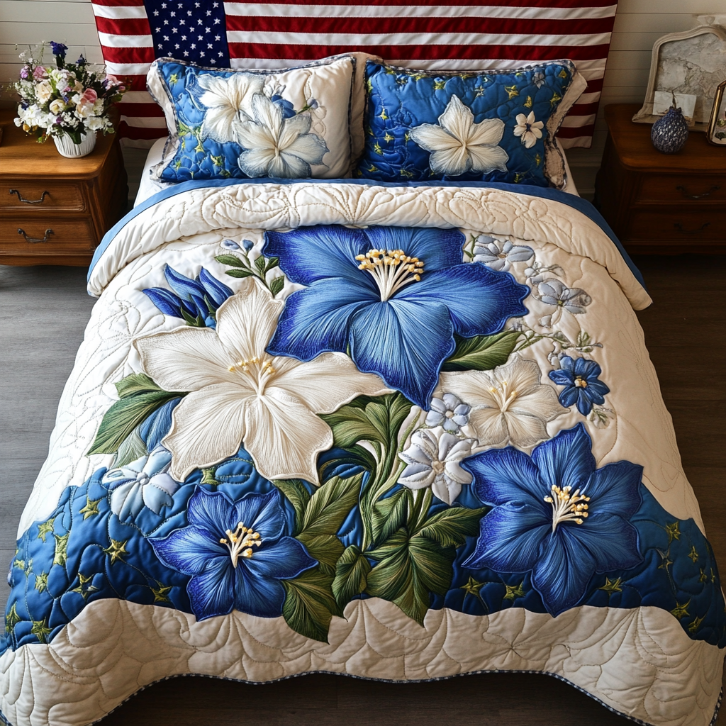 Bloom Bed 3-Piece Quilted Bedding Set NCU0VH4484