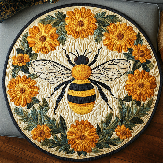 Bloom Bee Quilted Round Mat NCU0VH5344