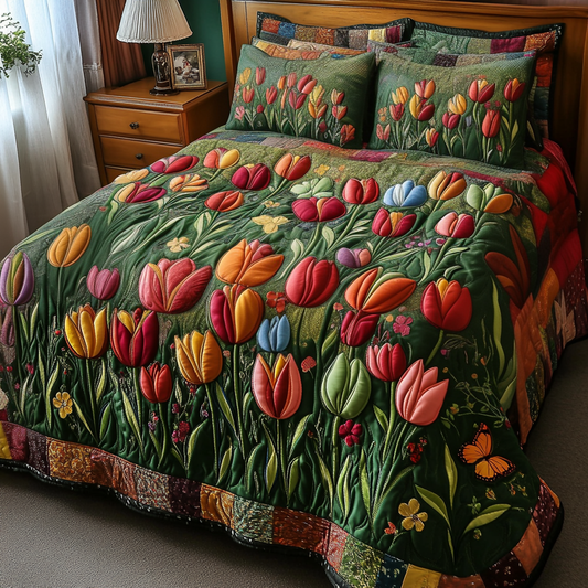 Bloom Bliss 3-Piece Quilted Bedding Set NCU0VH3752