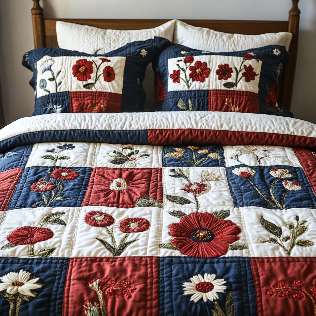 Bloom Bliss 3-Piece Quilted Bedding Set NCU0VH5156