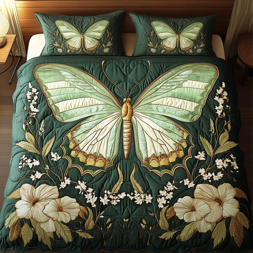 Bloom Butter 3-Piece Quilted Bedding Set NCU0VH2208