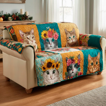 Bloom Cat Aura Quilted Sofa Cover NCU0HH1744