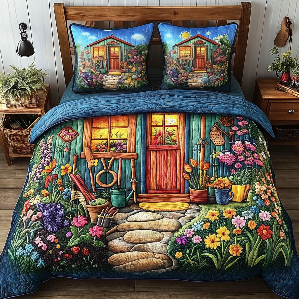 Garden 3-Piece Quilted Bedding Set NCU0VT212